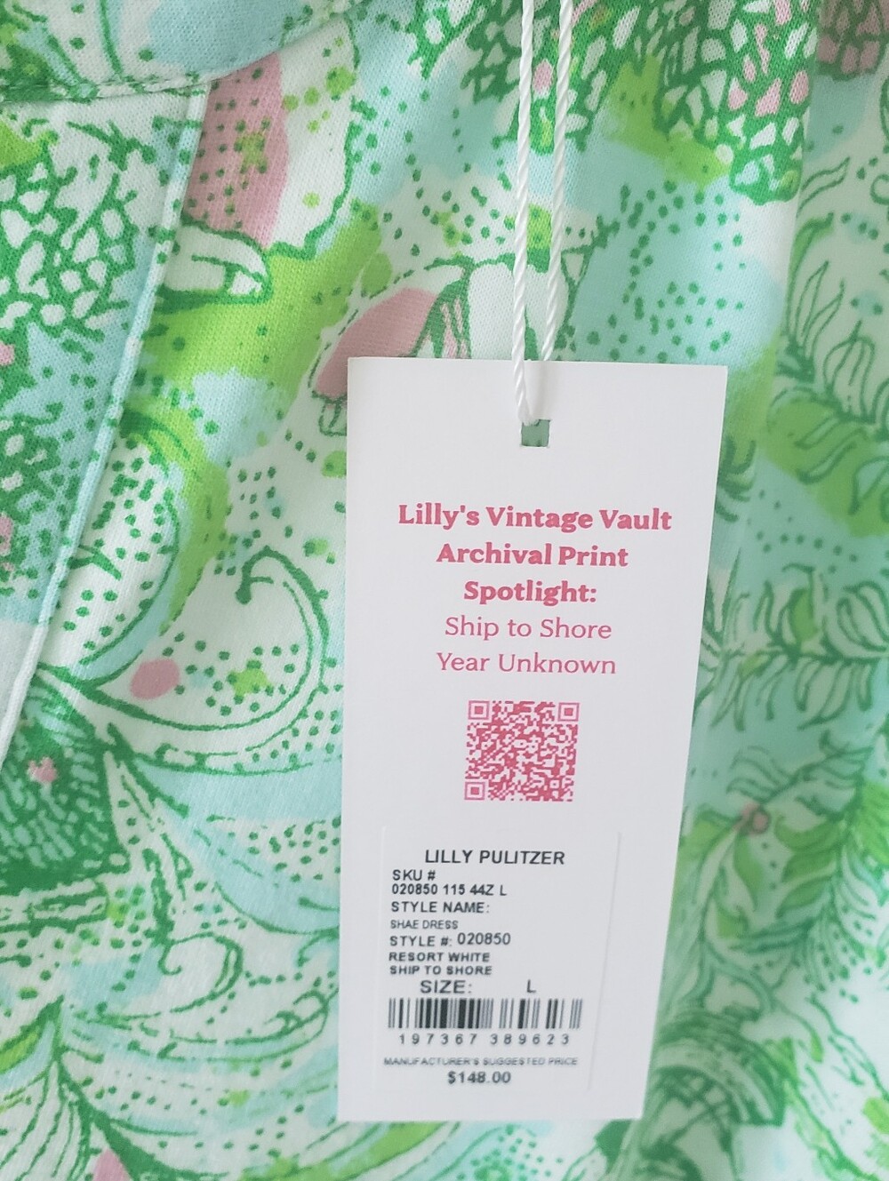 Lilly Pulitzer Green & Pink Shae Dress - Picture 4 of 4